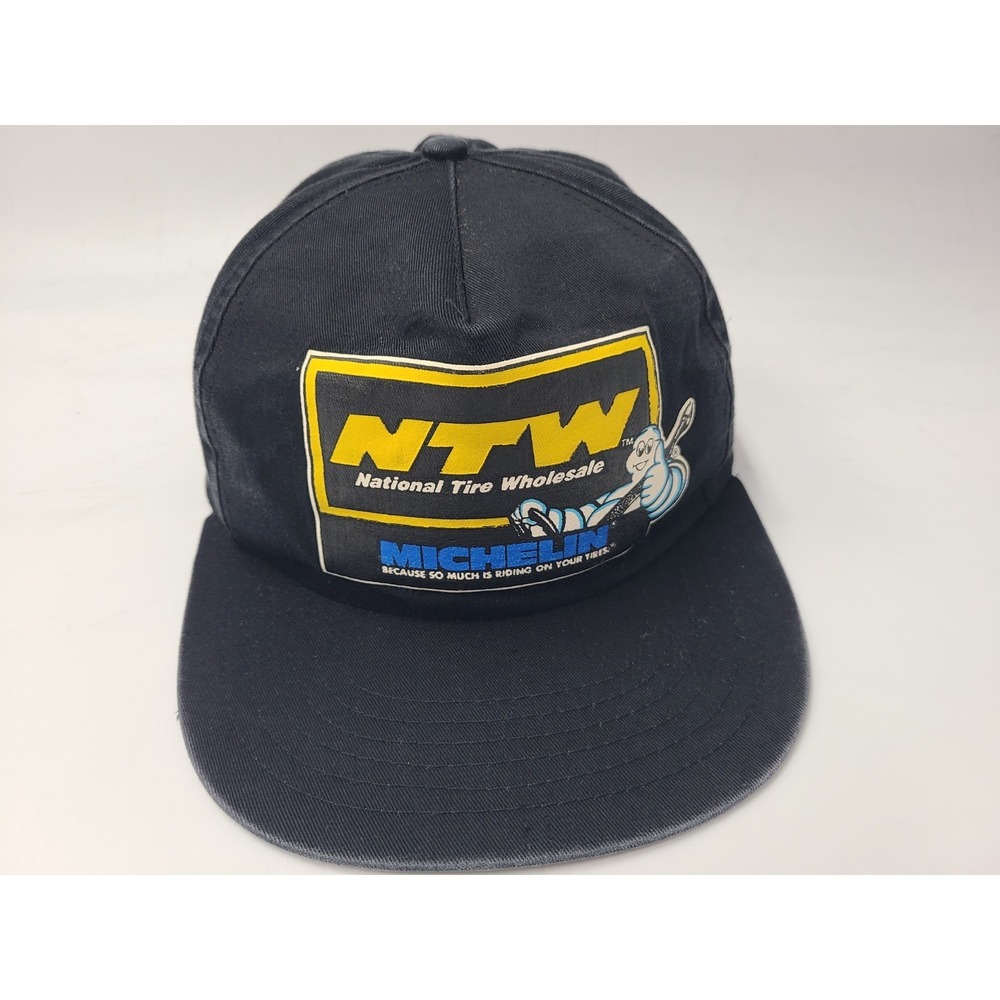 Vintage Michelin National Tire Wholesale NTW Snapback Hat Cap Cotton Men Black